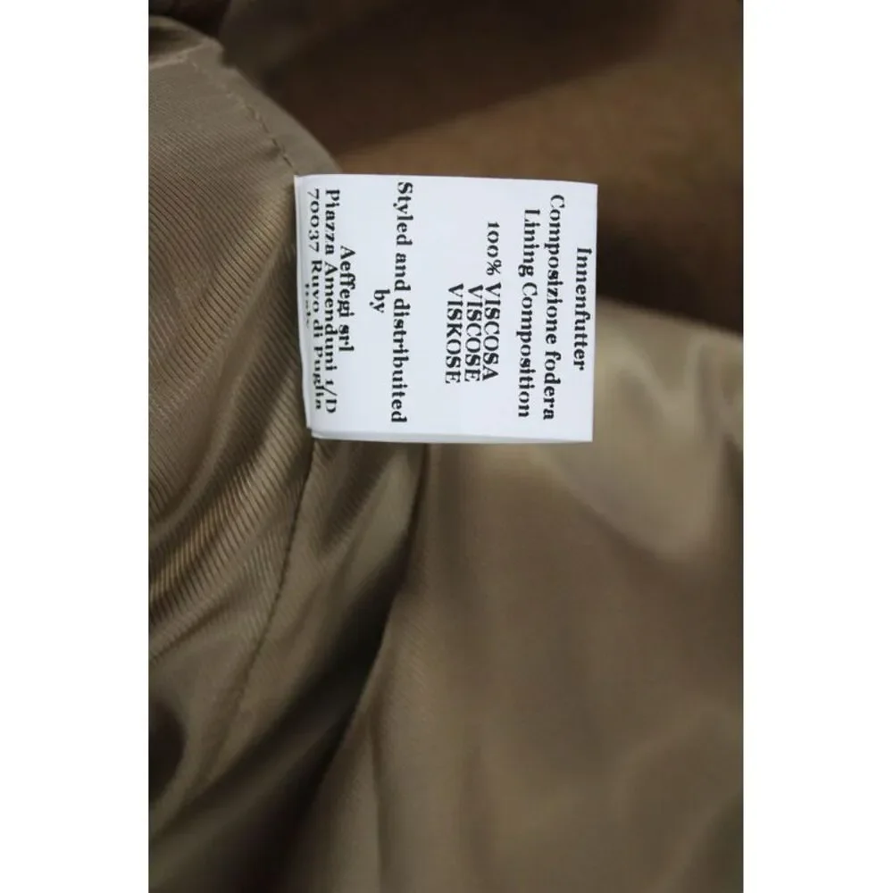 Chiarulli Women Coat Brown Virgin Wool Size 44